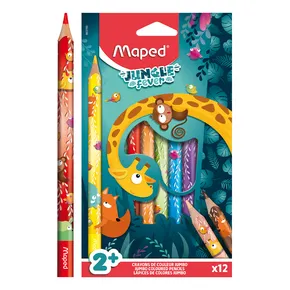 Pastelky Maped Jumbo Jungle Fever 12 barev, trojhranné